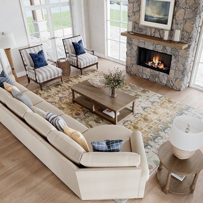 Casual Getaway Living Room Tile